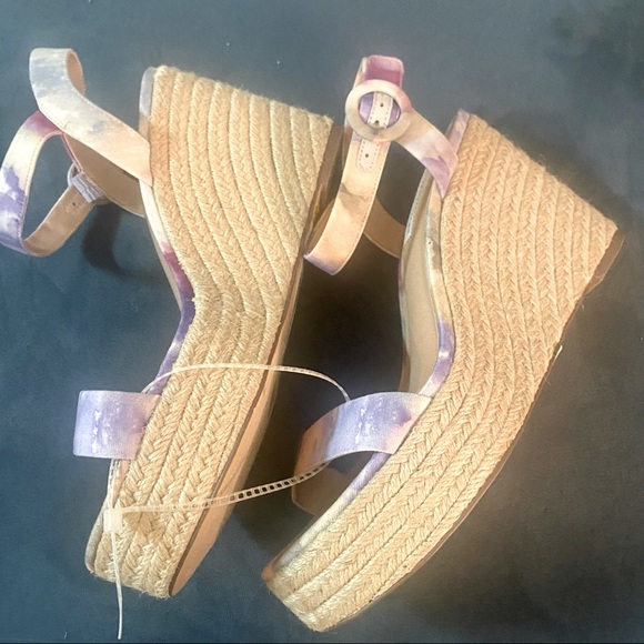 NEW: Chelsea & Violet Henna Tie Dye Espadrille Wicker Wedge - Picture 3 of 4